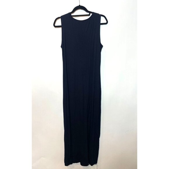 Tahari Navy Blue Sleeveless Maxi Dress With Front Knot Detail Size Medium - Picture 3 of 10